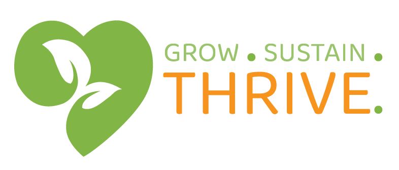 Logo for Greener Village's THRIVE campaign