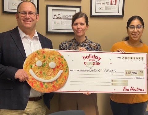 Tim Hortons donation Greener Village Community Food Sharing